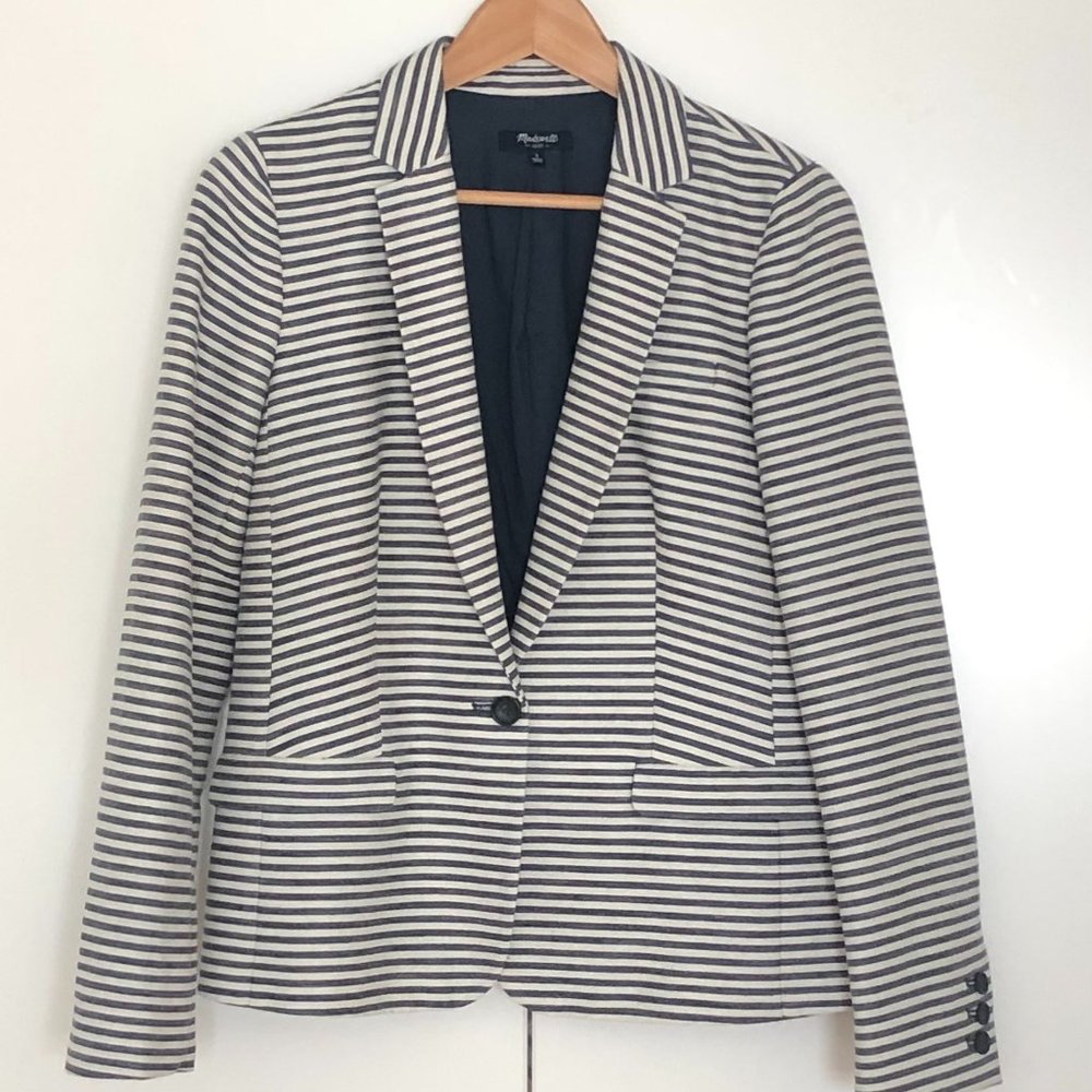 Madewell Navy Blue Striped Blazer Size 2
